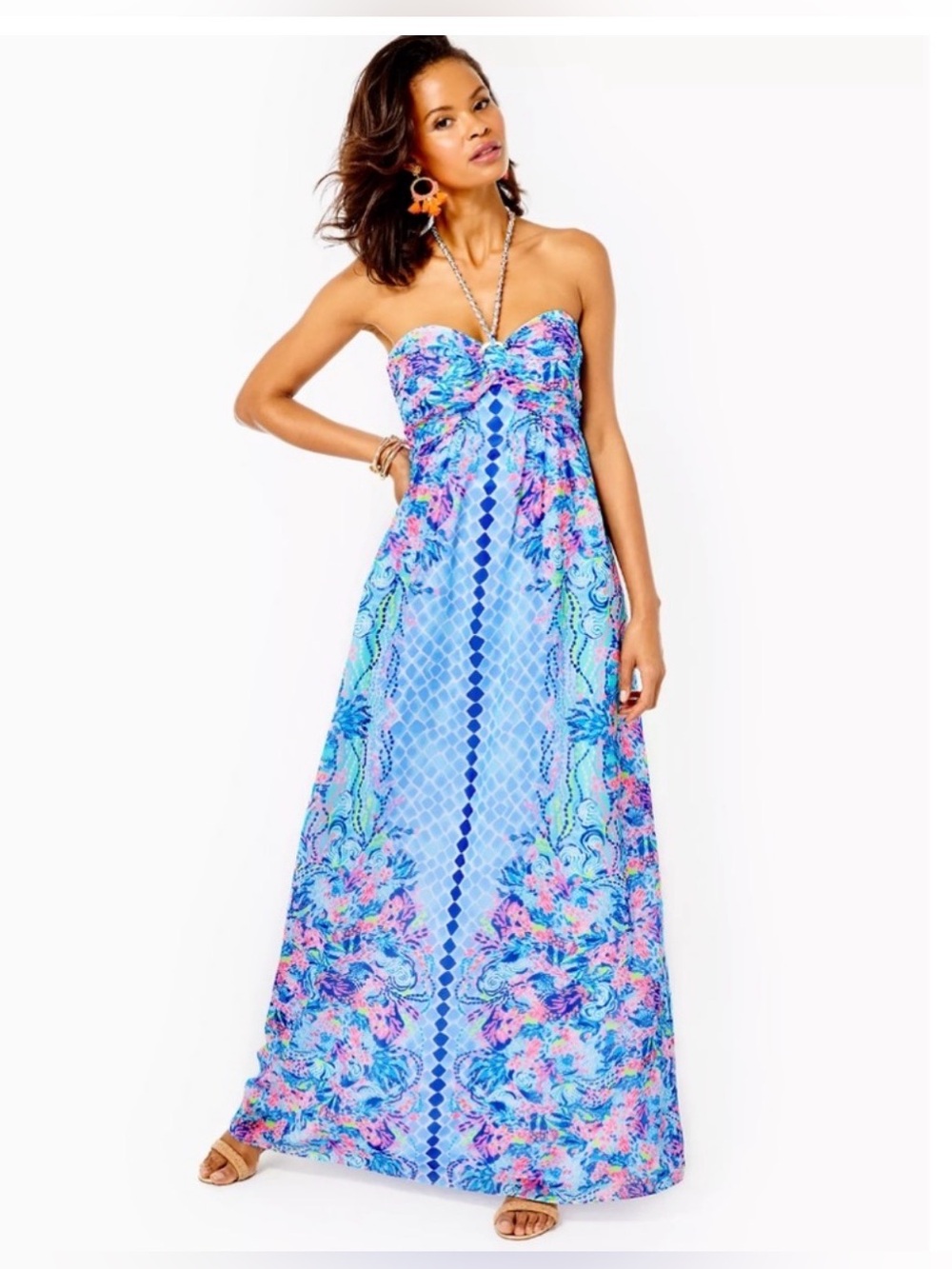 Women’s Lilly Pulitzer Floral Print Maxi Dress - Size 12